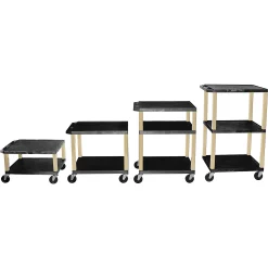 Best reviews of ???? H. Wilson H. Wilson Tuffy Plastic 16" To 42" 2 Shelf Cart Black ????