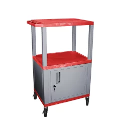 Brand new ???? H. Wilson H. Wilson Tuffy Cart With Lockable Cabinet Red And Nickel Small ????